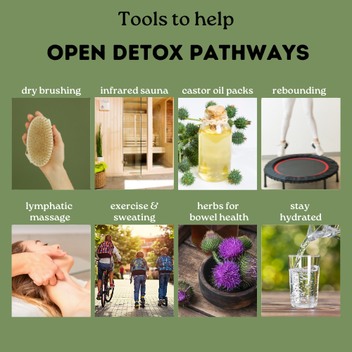 Chart displaying ways to support opening the detox pathways naturally